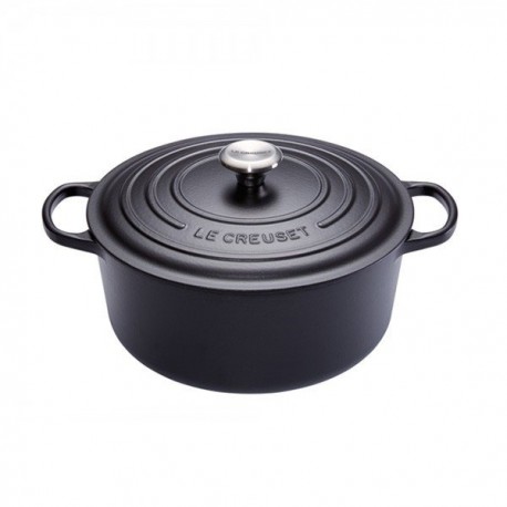 Cocotte fonte ronde noire 20cm - Le Creuset