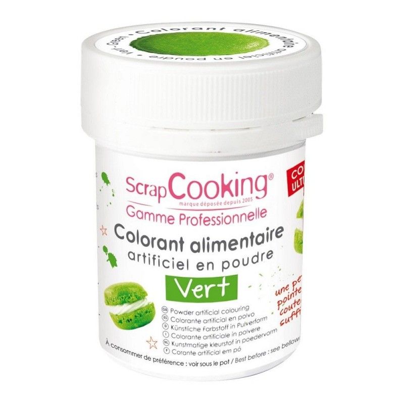 ScrapCooking Colorant Alimentaire Artificiel Poudre Vert