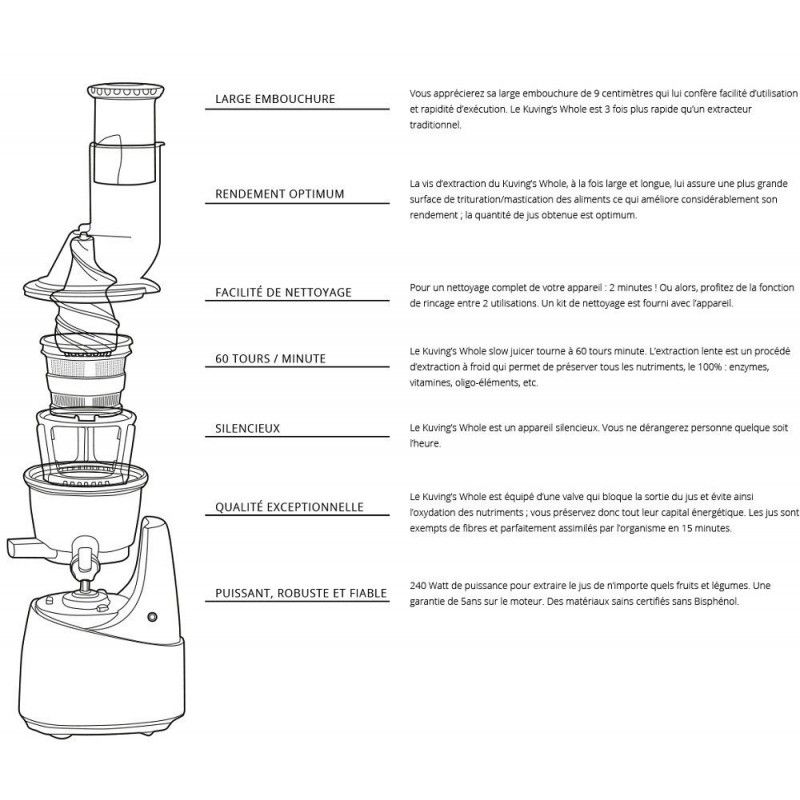 Kuvings B9700 - Extracteur de Jus avec Garantie 5 ans - KUVINGS