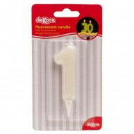 Bougie chiffre 1 fluorescente