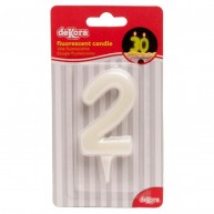 Bougie chiffre 2 fluorescente
