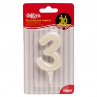 Bougie chiffre 3 fluorescente