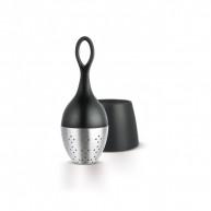Boule a thé flottante inox et silicone noire Adhoc