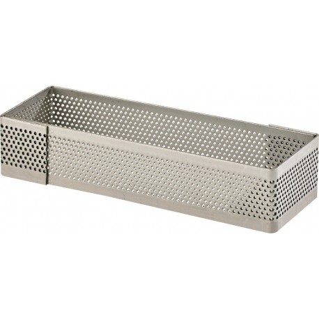 Rectangle perforé inox 11x3,5cm H2cm