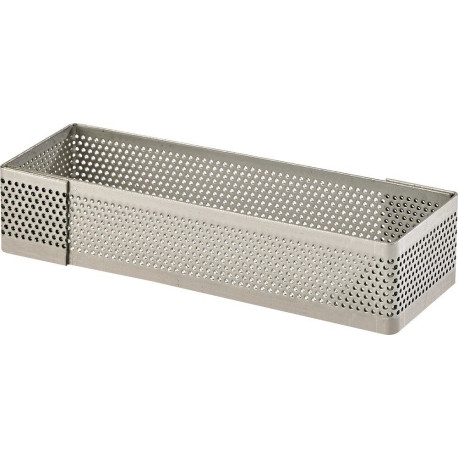 Rectangle perforé inox 12x4cm H2cm