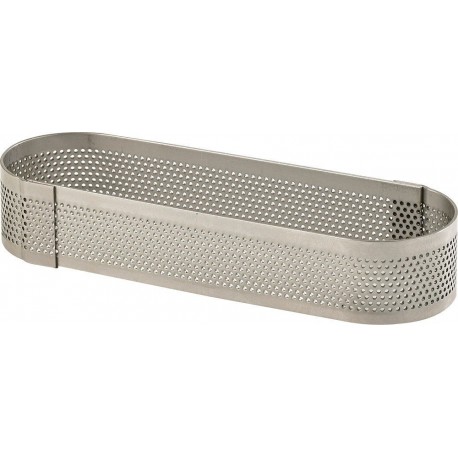 Cercle Oblong perforé inox 12x3,5cm H2cm