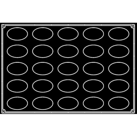 Plaque silicone 25 ovales Pavoflex
