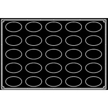 Plaque silicone 25 ovales Pavoflex