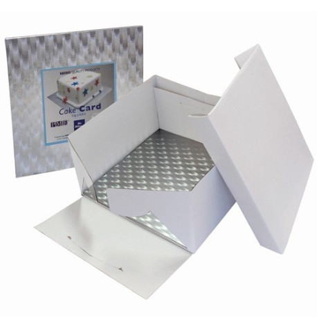 Boîte à gâteau + support carré 25cm PME