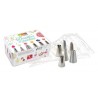 Boîte 6 douilles inox + 8 poches à douille - ScrapCooking