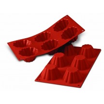 Moule silicone 6 brioches cannelées Silikomart