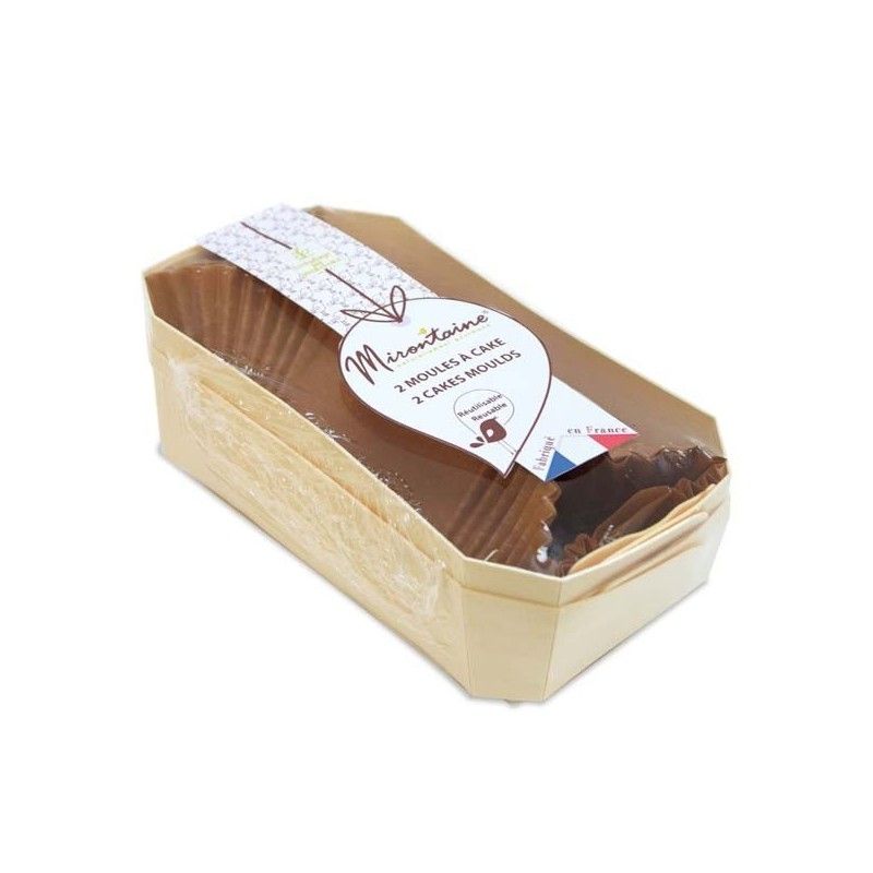 Moule de cuisson bois Juliette avec caissette papier 750 ml 17,6 x 11,4 x  5,9 cm - 20 unités