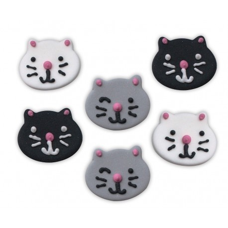 Décors en sucre Chat x6