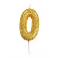 Bougie anniversaire Or Chiffre 0
