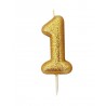 Bougie anniversaire Or Chiffre 1 - Anniversary House
