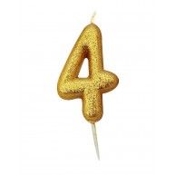 Bougie anniversaire Or Chiffre 4