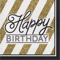 Serviette Happy Birthday en papier x12