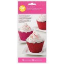 FIN DE SERIE Contour cupcake rose & rouge pailleté x24 - Wilton