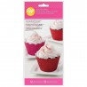 FIN DE SERIE Contour cupcake rose & rouge pailleté x24 - Wilton