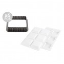 Kit Tarte Ring Square 8cm Silikomart Professional