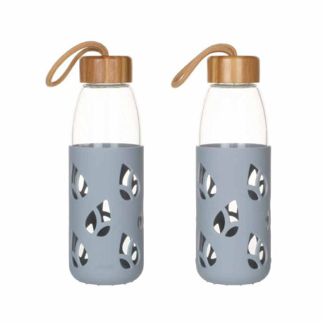 FIN DE SERIE Bouteille verre nomade gris 550ml - Pebbly