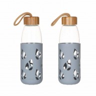 FIN DE SERIE Bouteille verre nomade gris 550ml - Pebbly