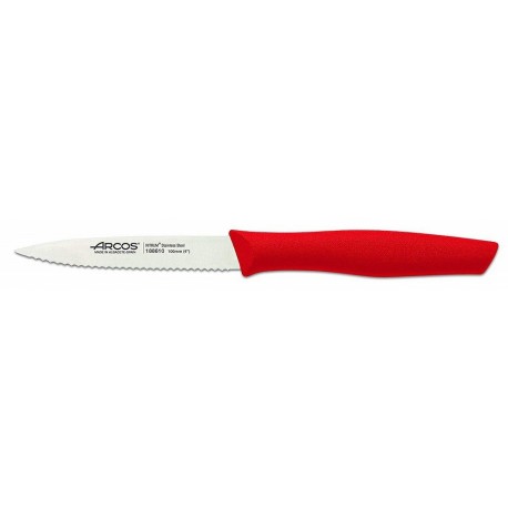 Couteau office cranté Nova 10cm rouge Arcos