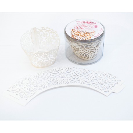 12 contours pour cupcakes Dentelle - ScrapCooking