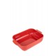 Plat à four rectangulaire rouge Appolia 25cm Peugeot