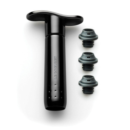 Pompe a vin WA137 Noir + 3 bouchons - Le Creuset