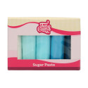 Pâte à sucre bleu assorti 100g x5 - FunCakes