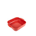 Plat à four carré rouge céramique Appolia 28cm - Peugeot