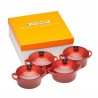 Mini cocotte ronde cerise 10cm x4 - Le Creuset