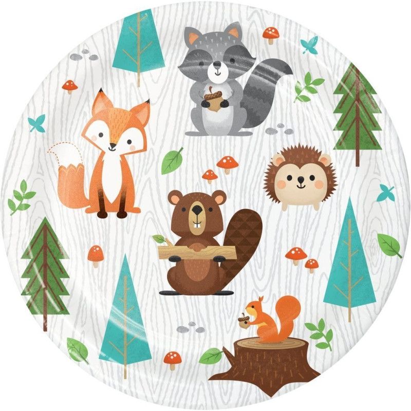 Assiette jetable dessert Animaux de la Jungle x8 - Anniversary House -  MaSpatule