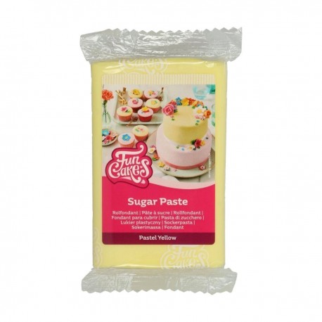 Pâte à sucre jaune pastel 250g - FunCakes
