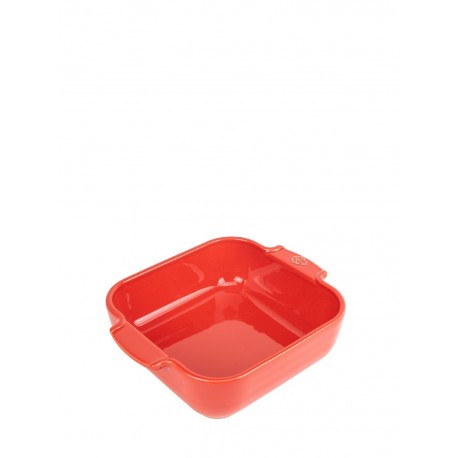 Plat à four carré rouge céramique Appolia 21cm - Peugeot
