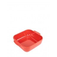 Plat à four carré rouge céramique Appolia 21cm - Peugeot