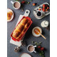 Plat à cake rouge céramique Appolia 31cm - Peugeot