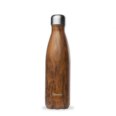 Bouteille isotherme Wood brun 500ml - Qwetch