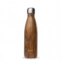 Bouteille isotherme Wood brun 500ml - Qwetch