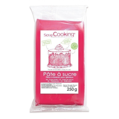 Pâte à sucre fushia 250g - ScrapCooking