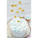 Cake Toppers étoiles dorées x10 20cm - ScrapCooking