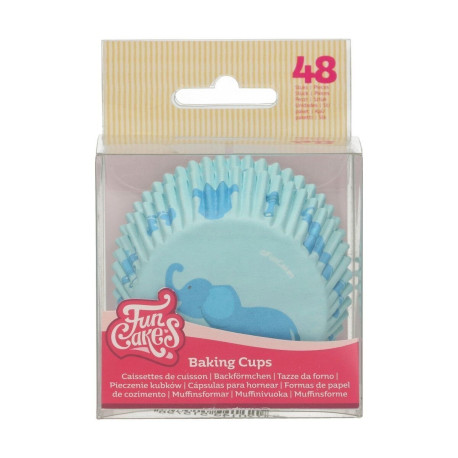 Caissette cupcake bébé garçon bleu x48 - Funcakes