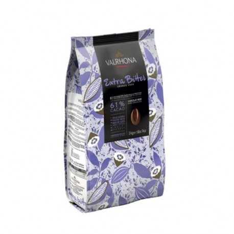 Sachet 3kg Fèves chocolat noir Extra Bitter 61% - Valrhona