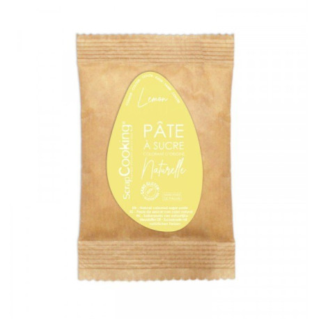 Pâte à sucre jaune citron 200g - ScrapCooking