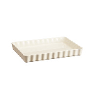 Plat à tarte rectangulaire blanc Argile - Emile Henry