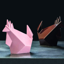 Moule Chocolat Poule Origami x2 - Pavoni