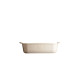 Plat à four rectangulaire individuel 22 cm émaillée blanc Argile - Emile Henry