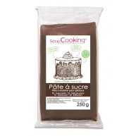 DLUO Courte Pâte à sucre marron 250g - ScrapCooking
