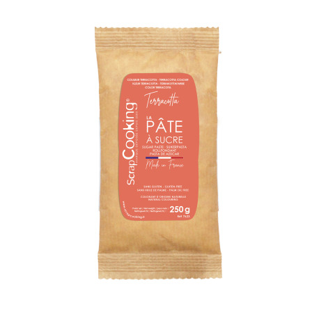 Pâte à sucre Orange Terracotta 200g - ScrapCooking